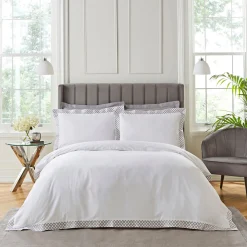 Hot DORMA Quinton Duvet Set White Silver