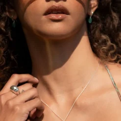 Relic Droplet Aqua Chalcedony Earrings