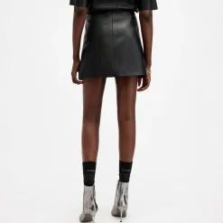 Discount ALLSAINTS Renai Leather Mini Skirt