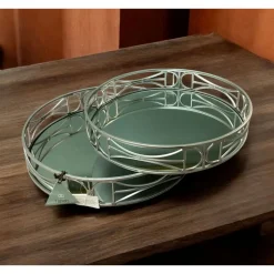 Renzo Rectangular Set of 2 Mirrored Trays