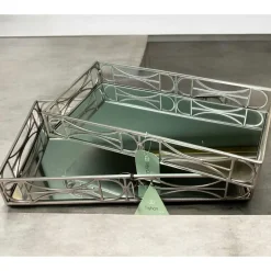Best MACQUILLAN Renzo Rectangular Set of 2 Mirrored Trays