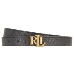 Best LAUREN Reversible Monogram Slim Pebbled Leather Belt