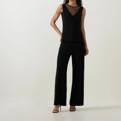 Outlet JOSEPH RIBKOFF Rhinestone-Embellished Wide Leg Trousers