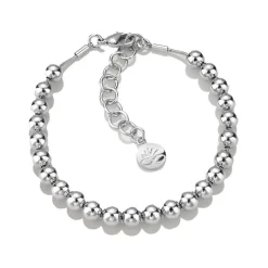 Rhodium Plated Small Beaded Bracelet