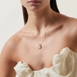 Rhodochrosite Lena Charm Necklace