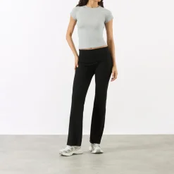 Rib Fold Over Trousers