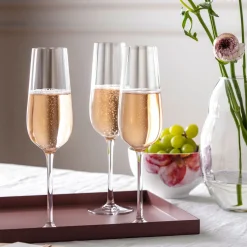Rose Garden Champagne Flute, Set of Four