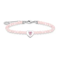 Rose Quartz Beaded Heart Bracelet