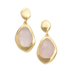 Outlet JUVI DESIGNS Rose Quartz Large Stepping Stone Earrings