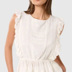Clearance FOREVER NEW Rose Ruffle-Sleeve Top