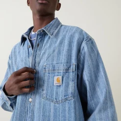 Best CARHARTT WIP Rylan Stripe Logo Denim Overshirt