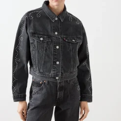 90s Stud Embellished Denim Jacket