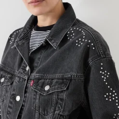90s Stud Embellished Denim Jacket
