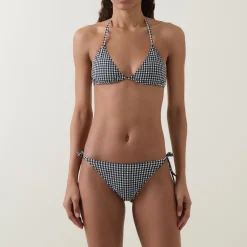 Clearance HUNZA G Sabrina Gingham Seersucker Two-Piece Bikini Set