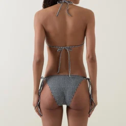 Clearance HUNZA G Sabrina Gingham Seersucker Two-Piece Bikini Set