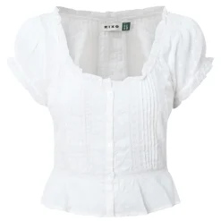 Best RIXO Sandi Pintuck Embroidered Blouse