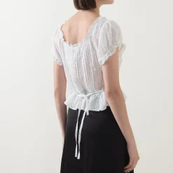 Best RIXO Sandi Pintuck Embroidered Blouse