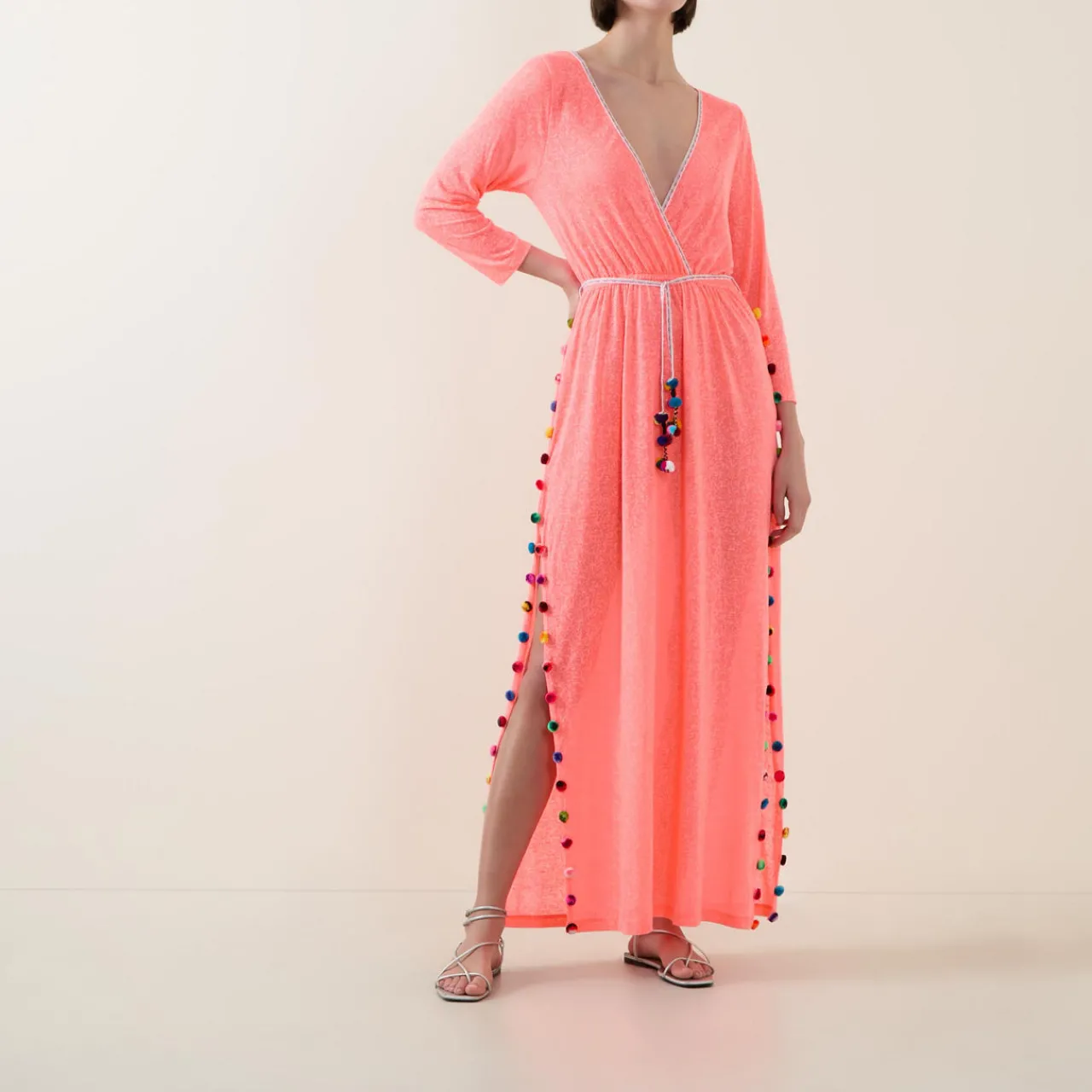 Hot PITUSA Santorini Pom Pom Sundress