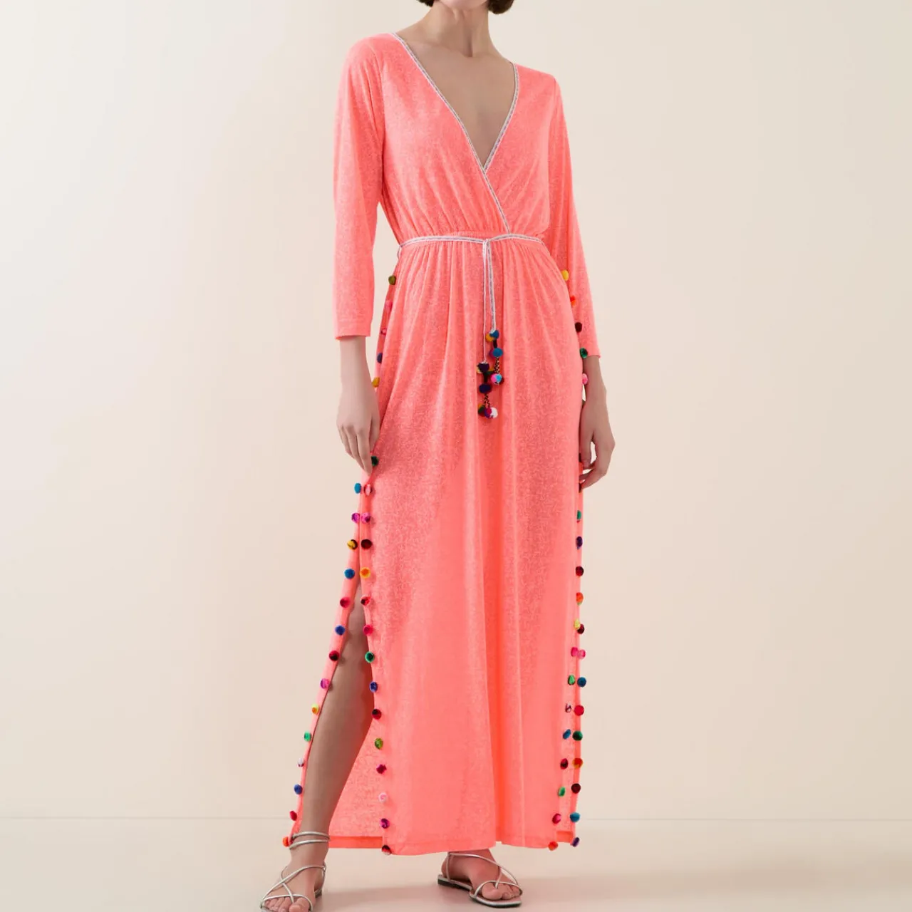 Hot PITUSA Santorini Pom Pom Sundress