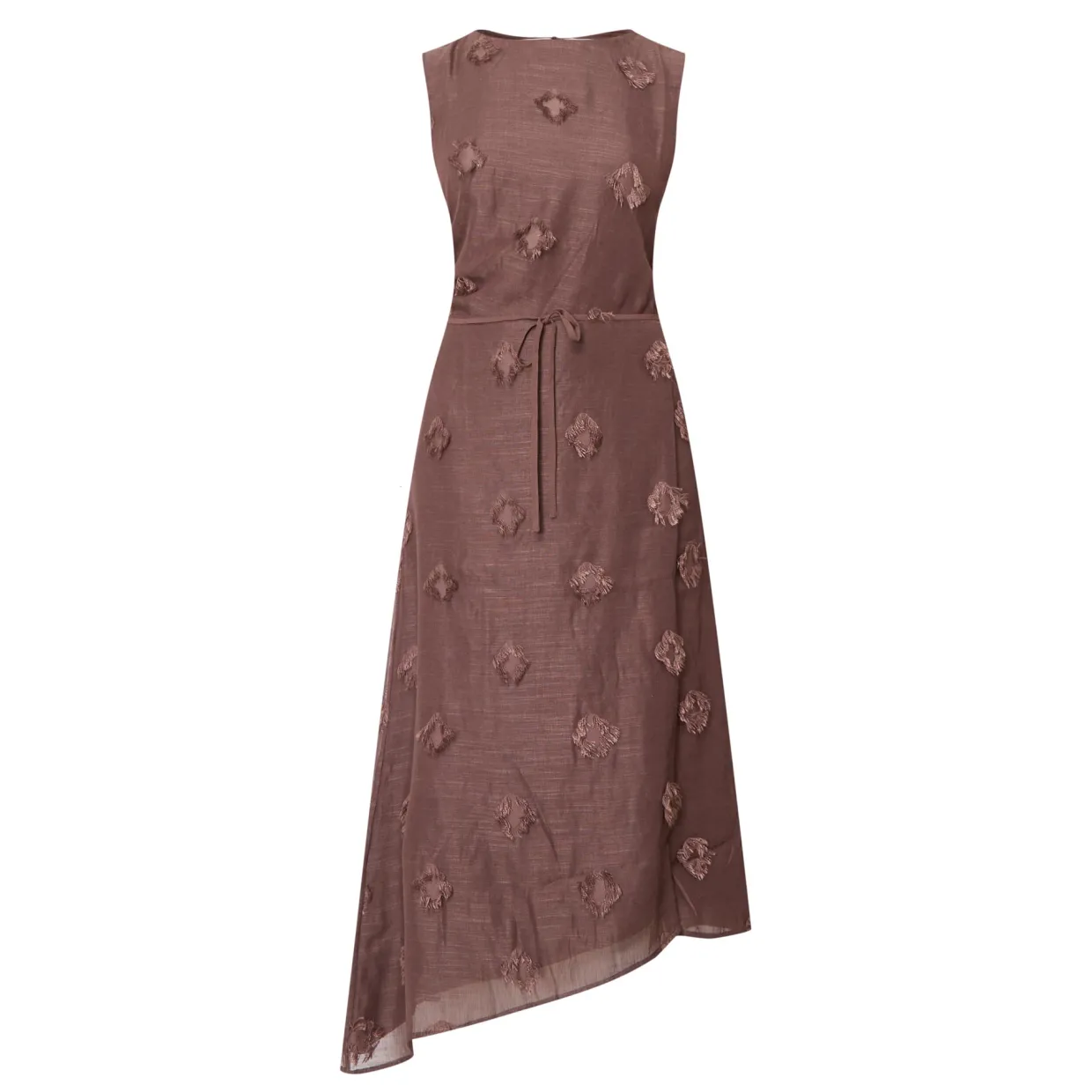 Saportofino Fringed Flower Asymmetric Dress