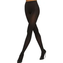 Satin Opaque Tights Black