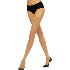 Outlet WOLFORD Satin Touch Stay Ups Gobi