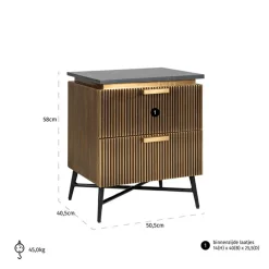 Sayer Bedside Cabinet Gold