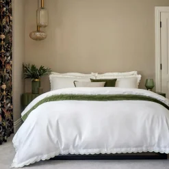 Scallop Edge Single Duvet Set Matcha