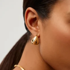 Sculptural Chubby Dome Small Hoop Earrings