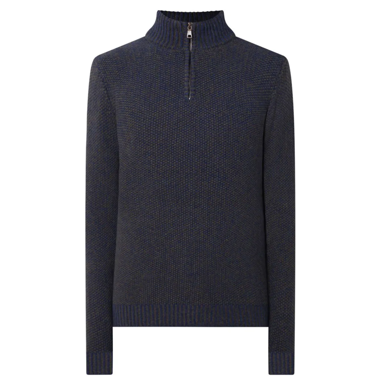 Seed-Stitch Half-Zip Sweater