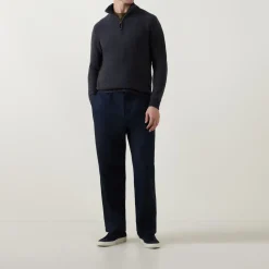 Seed-Stitch Half-Zip Sweater