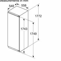 Series 6 Built-in Fridge 177.5x56cm Soft Close Flat Hinge