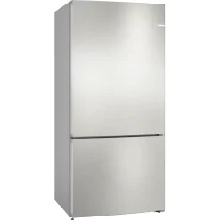 Series 4 Freestanding Fridge-Freezer with Freezer at Bottom 186x86cm Brushed Steel