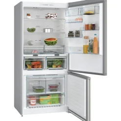 Series 4 Freestanding Fridge-Freezer with Freezer at Bottom 186x86cm Brushed Steel