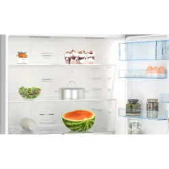 Series 4 Freestanding Fridge-Freezer with Freezer at Bottom 186x86cm Brushed Steel