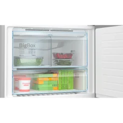 Series 4 Freestanding Fridge-Freezer with Freezer at Bottom 186x86cm Brushed Steel