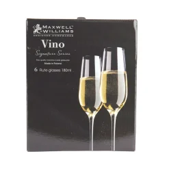 Set of 6 Vino Flute Glasses 180ml