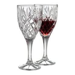Clearance GALWAY CRYSTAL Set of Two Renmore Goblet Glasses