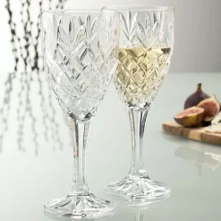 Clearance GALWAY CRYSTAL Set of Two Renmore Goblet Glasses