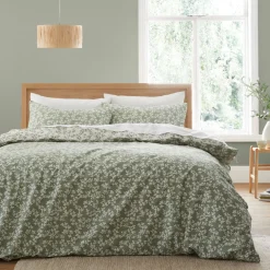 Shadow Leaves Duvet Set Green