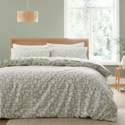 Shadow Leaves Duvet Set Green