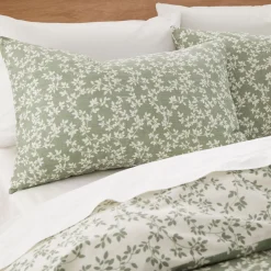 Shadow Leaves Duvet Set Green