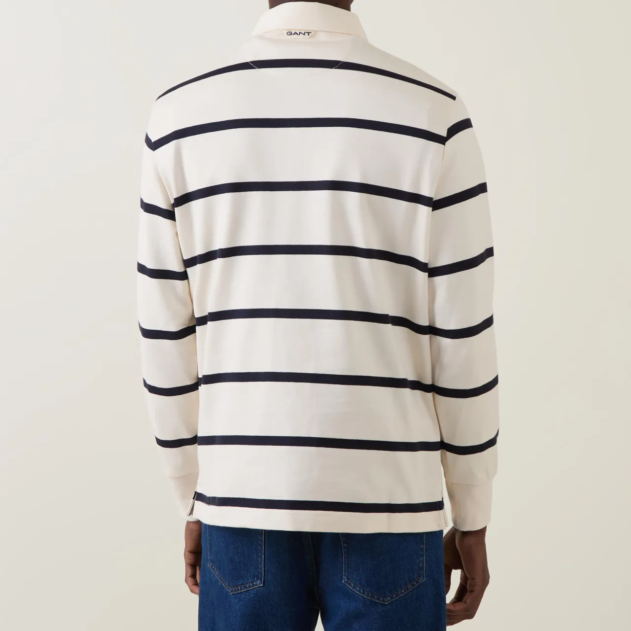 Discount GANT Shield Logo Striped Rugby Sweatshirt