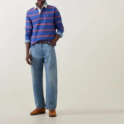 Shield Logo Striped Rugby Shirt