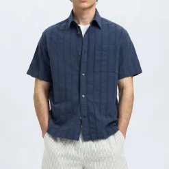 Best SELECTED HOMME Silas Seersucker Striped Shirt
