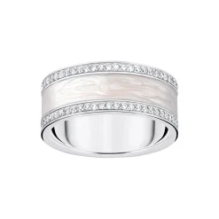 Best THOMAS SABO Silver & White Enamel Embellished Band Ring