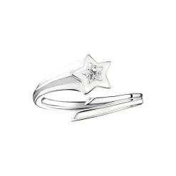 Silver & White Enamel Star Ring