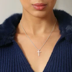 Silver Plated Cross Pendant Necklace