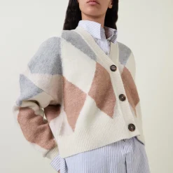 Fashion BARBOUR Silvia Diamond Jacquard Cardigan