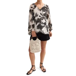 Fashion PHASE EIGHT Simi Palm Filcoupe Blouse